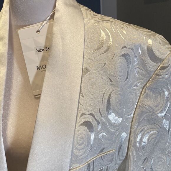 Men’s Tuxedo Rose Floral Jacquard 2 Piece Slim Fit Size 38 Jacket 34 Pants NWT - Picture 3 of 13